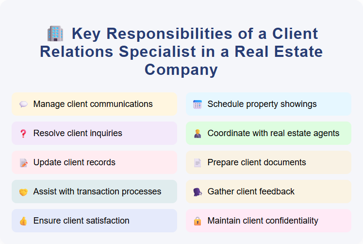 Key Responsibilities of a Client Relations Specialist in a Real Estate Company