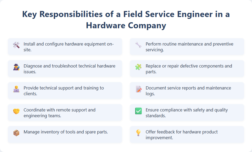 Key Responsibilities of a Field Service Engineer in a Hardware Company