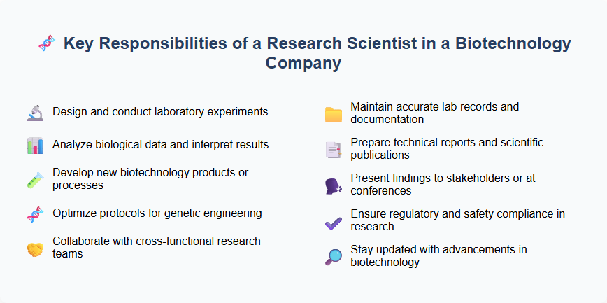 Key Responsibilities of a Research Scientist in a Biotechnology Company