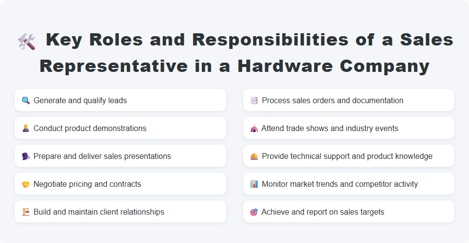 Key Roles and Responsibilities of a Sales Representative in a Hardware Company