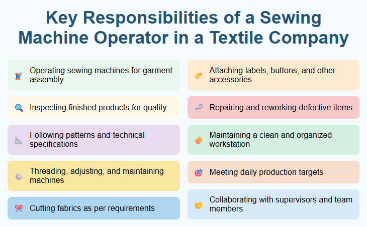 Key Responsibilities of a Sewing Machine Operator in a Textile Company