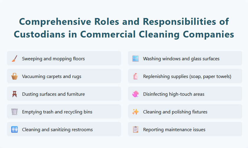 Comprehensive Roles and Responsibilities of Custodians in Commercial Cleaning Companies