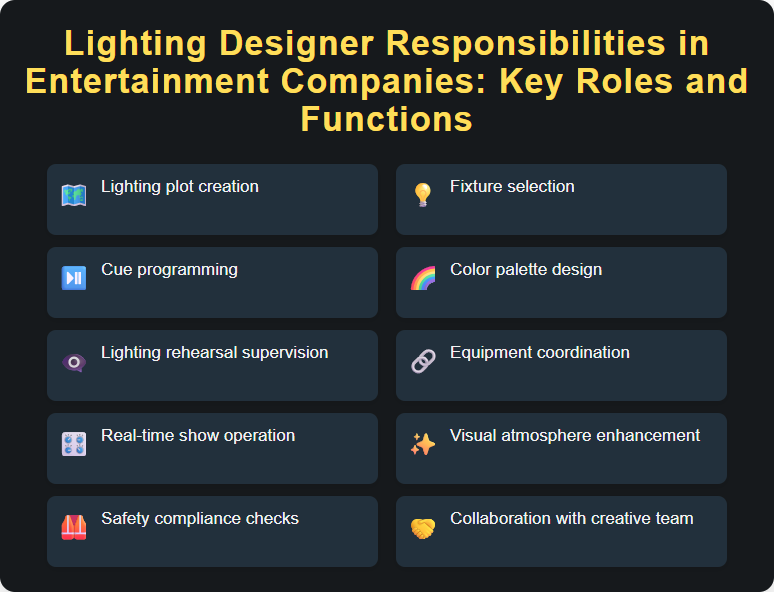 Lighting Designer Responsibilities in Entertainment Companies: Key Roles and Functions