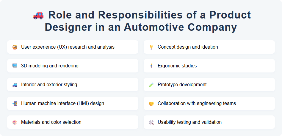 Role and Responsibilities of a Product Designer in an Automotive Company