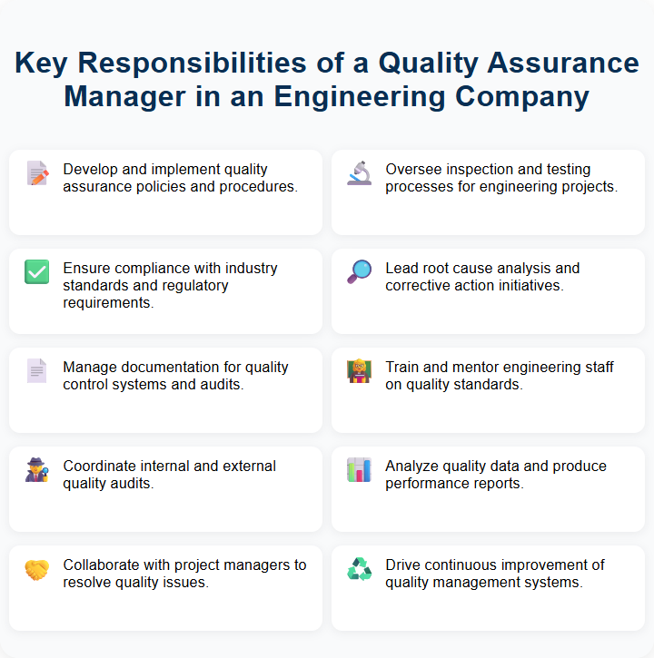 Key Responsibilities of a Quality Assurance Manager in an Engineering Company