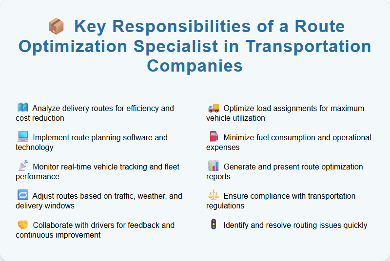 Key Responsibilities of a Route Optimization Specialist in Transportation Companies