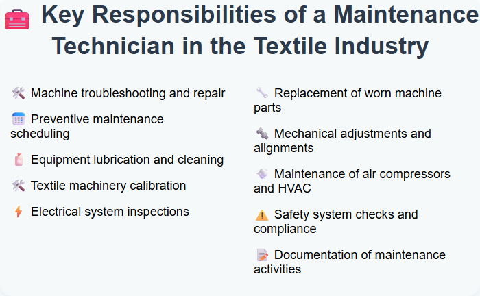 Key Responsibilities of a Maintenance Technician in the Textile Industry