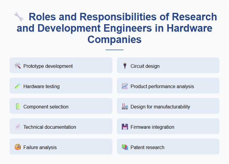 Roles and Responsibilities of Research and Development Engineers in Hardware Companies