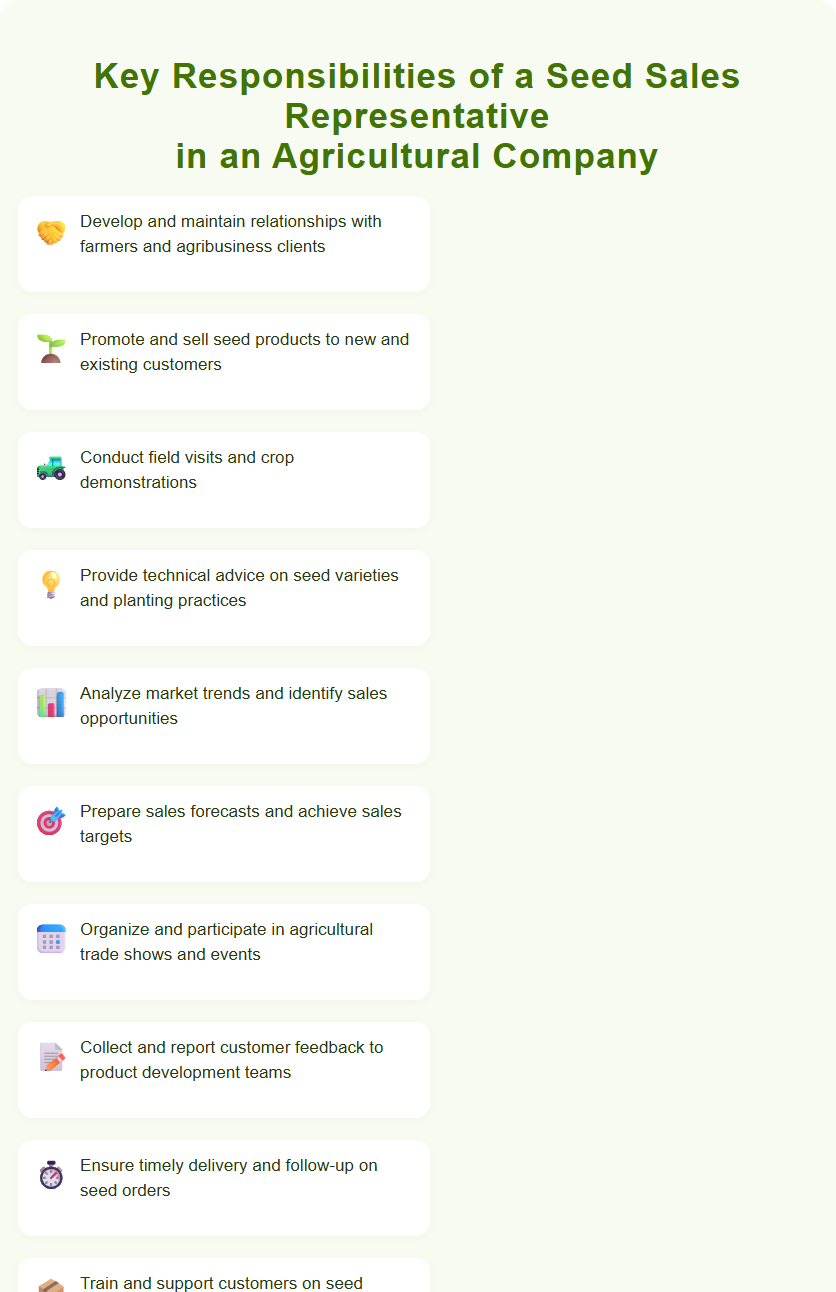 Key Responsibilities of a Seed Sales Representative in an Agricultural Company