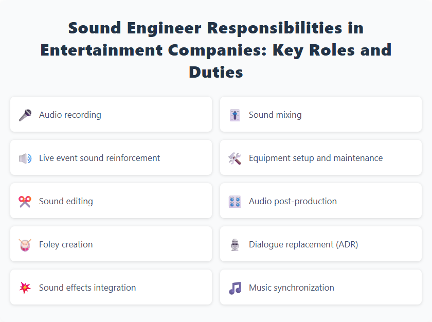 Sound Engineer Responsibilities in Entertainment Companies: Key Roles and Duties