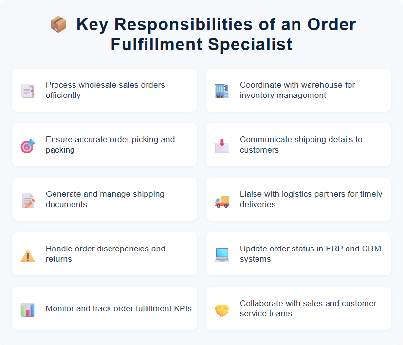 Key Responsibilities of an Order Fulfillment Specialist in a Wholesale Company