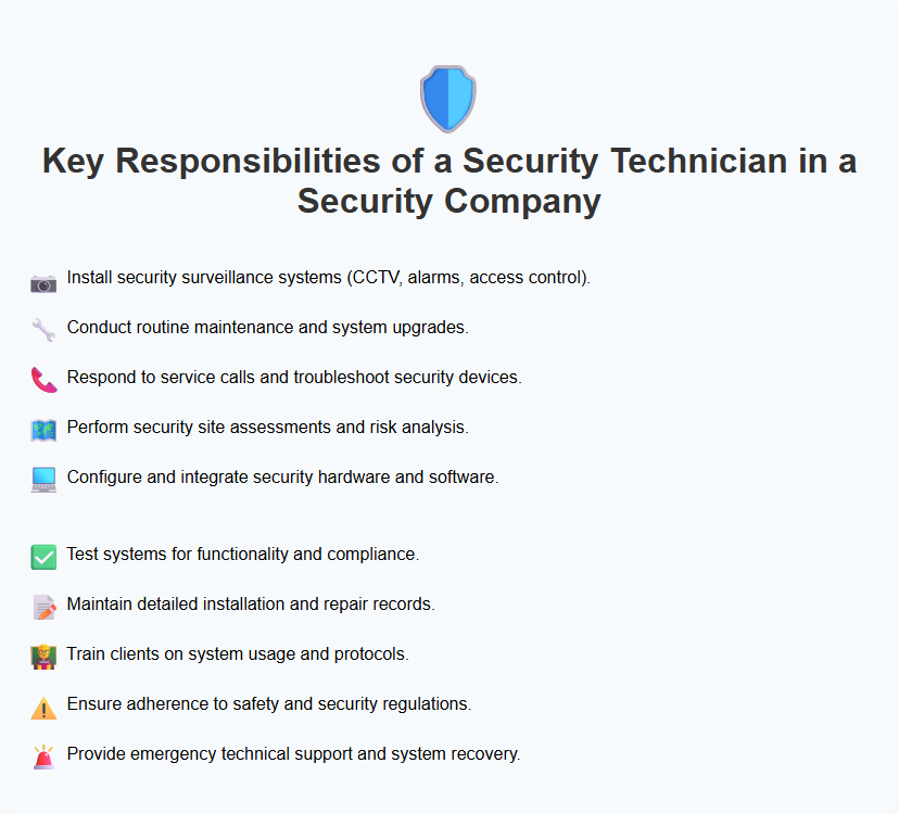 Key Responsibilities of a Security Technician in a Security Company