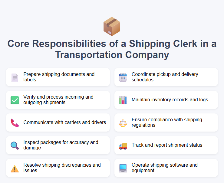 Core Responsibilities of a Shipping Clerk in a Transportation Company