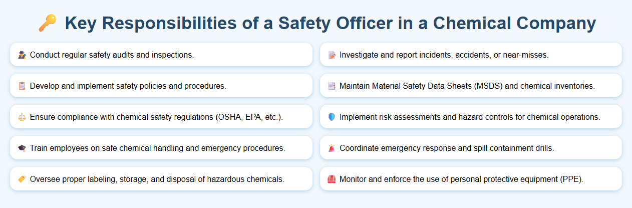 Key Responsibilities of a Safety Officer in a Chemical Company