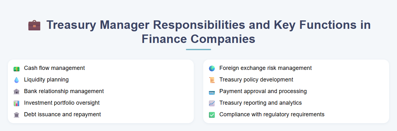 Treasury Manager Responsibilities and Key Functions in Finance Companies