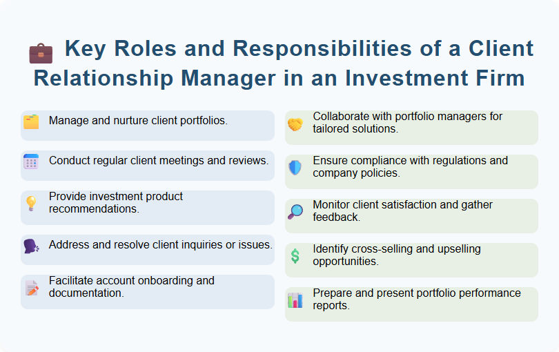 Key Roles and Responsibilities of a Client Relationship Manager in an Investment Firm