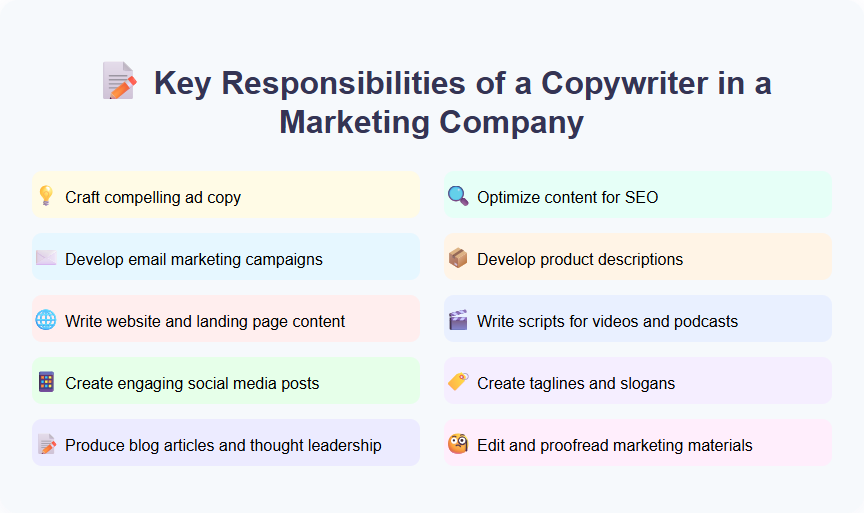 Key Responsibilities of a Copywriter in a Marketing Company