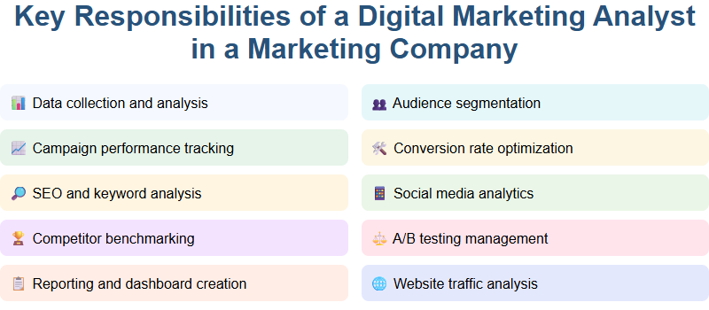 Key Responsibilities of a Digital Marketing Analyst in a Marketing Company