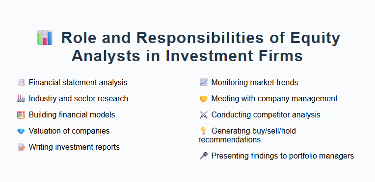 Role and Responsibilities of Equity Analysts in Investment Firms