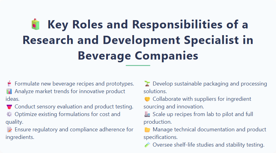 Key Roles and Responsibilities of a Research and Development Specialist in Beverage Companies