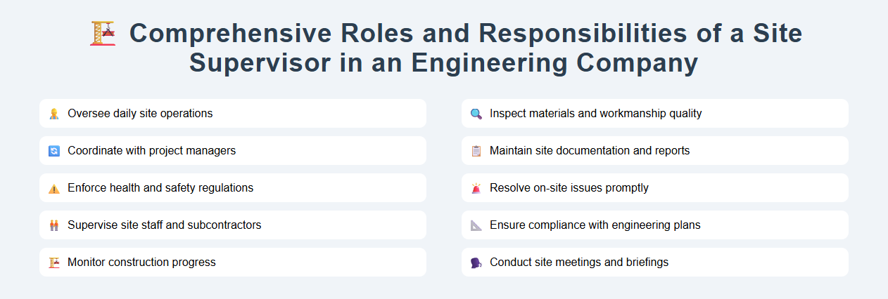 Comprehensive Roles and Responsibilities of a Site Supervisor in an Engineering Company