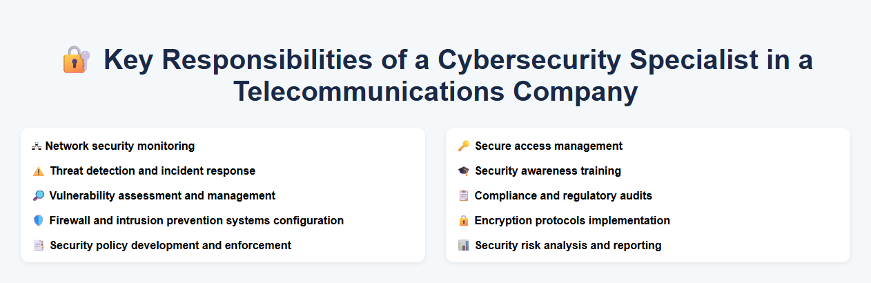 Key Responsibilities of a Cybersecurity Specialist in a Telecommunications Company