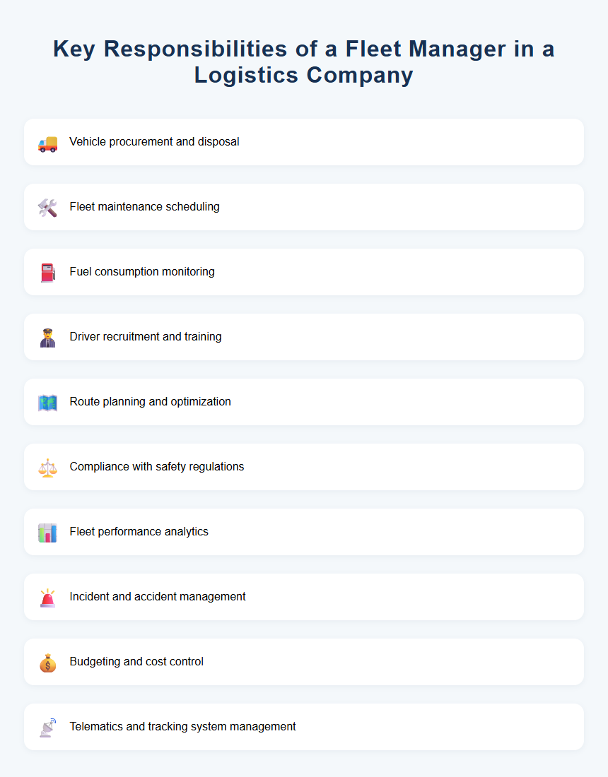 Key Responsibilities of a Fleet Manager in a Logistics Company