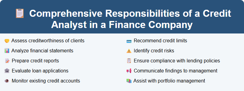 Comprehensive Responsibilities of a Credit Analyst in a Finance Company