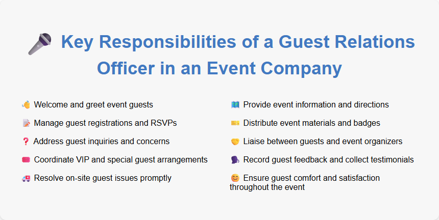 Key Responsibilities of a Guest Relations Officer in an Event Company
