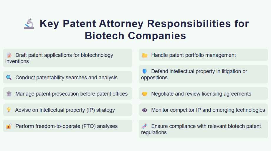 Key Patent Attorney Responsibilities for Biotech Companies