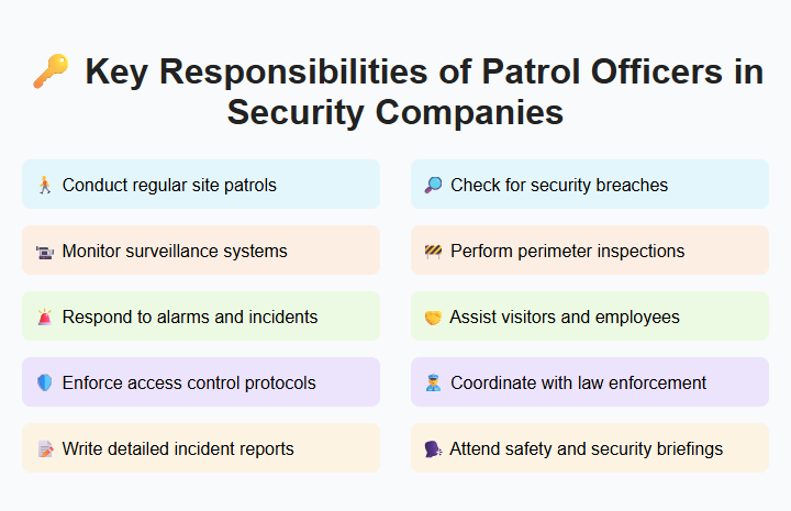 Key Responsibilities of Patrol Officers in Security Companies