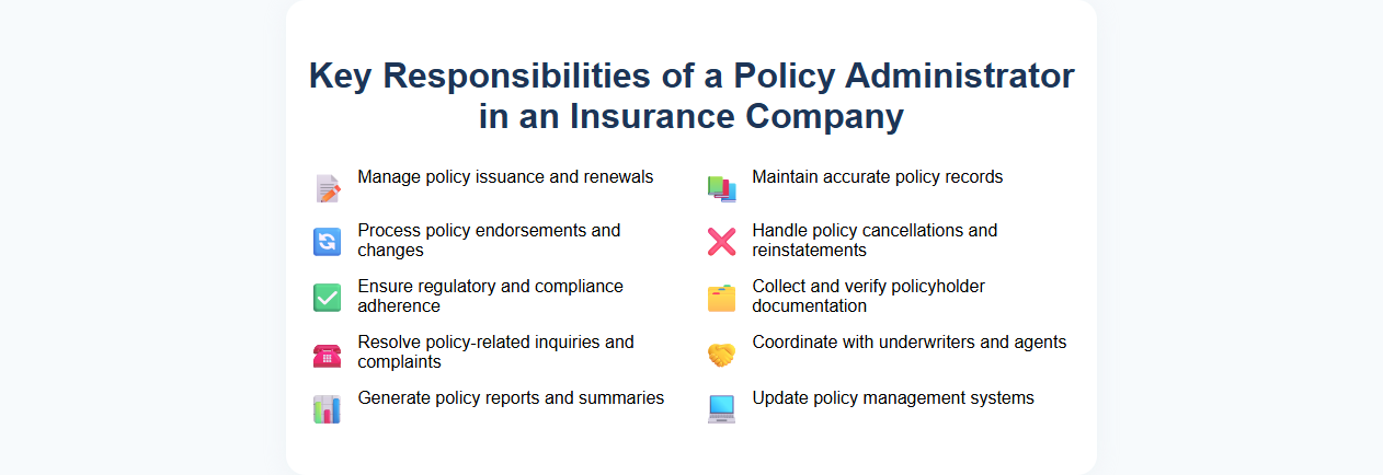 Key Responsibilities of a Policy Administrator in an Insurance Company