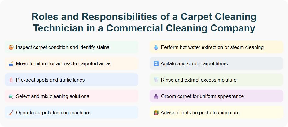 Roles and Responsibilities of a Carpet Cleaning Technician in a Commercial Cleaning Company
