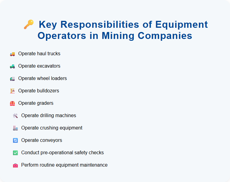 Key Responsibilities of Equipment Operators in Mining Companies
