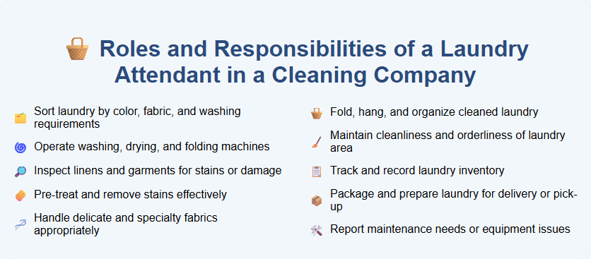 Roles and Responsibilities of a Laundry Attendant in a Cleaning Company