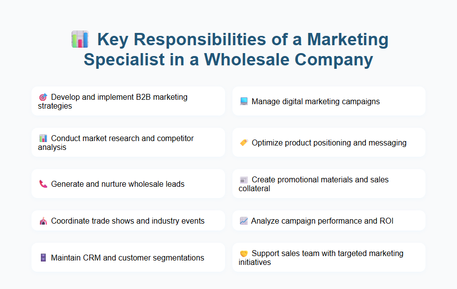 Key Responsibilities of a Marketing Specialist in a Wholesale Company