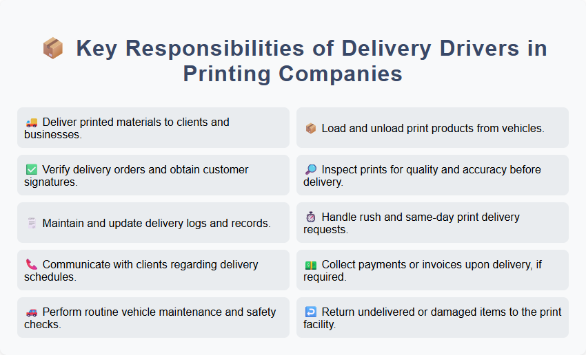 Key Responsibilities of Delivery Drivers in Printing Companies