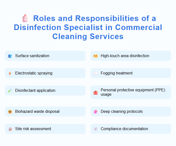 Roles and Responsibilities of a Disinfection Specialist in Commercial Cleaning Services
