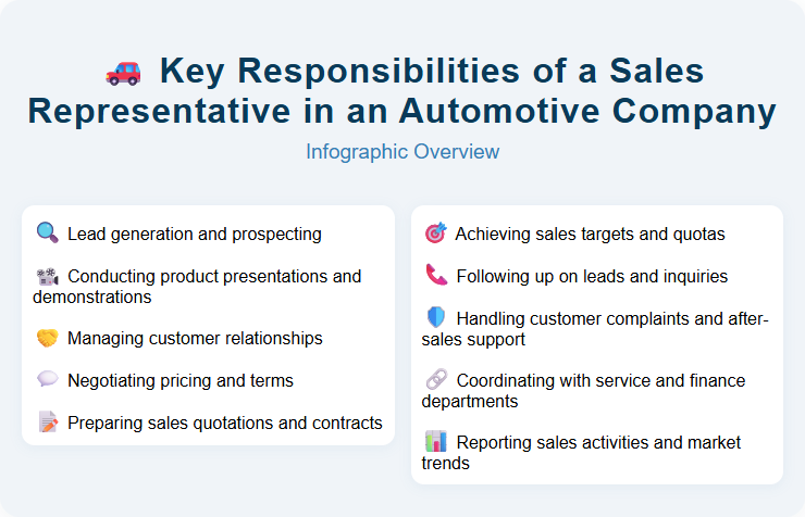 Key Responsibilities of a Sales Representative in an Automotive Company